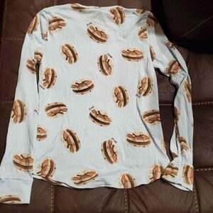 PINK Victoria's Secret White and Brown Pajama Set